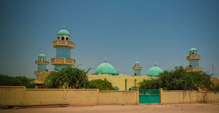 Exterior view to Grand mosque of Zinder in Nigerの写真素材
