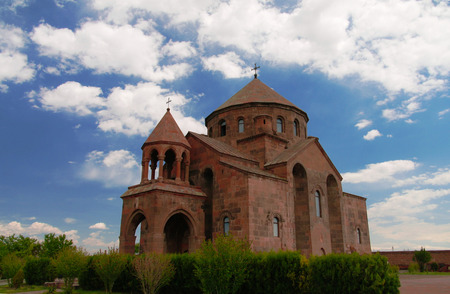 Exterior view to Saint Hripsime Church at Vagharshapat in Armavir Province, Armenia