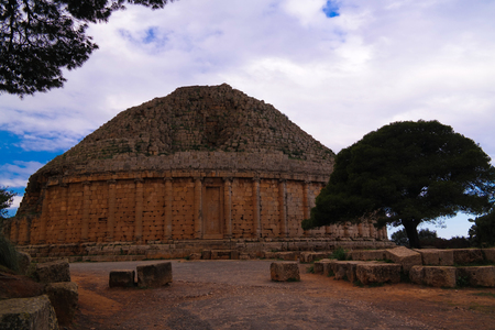 Tomb of Juba II and Cleopatra Selene II, Tipasa ruin, Algeriaの写真素材