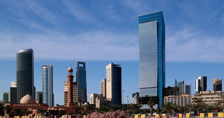 Cityscape of the Kuwait city under the sky in Kuwaitのeditorial素材