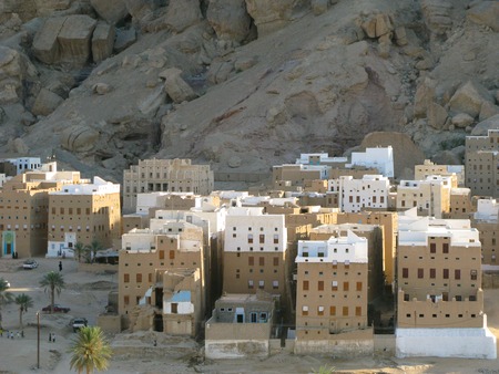 Panorama of Shibam mud skyscrapers, Hadhramaut, Yemenの写真素材