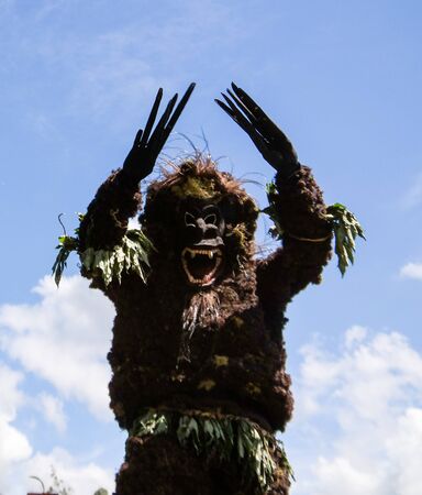 Participants of the Mount Hagen local tribe festival -17-08-2014- Mount Hagen, Papua new Guineaのeditorial素材