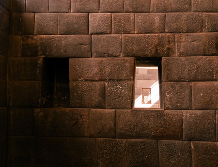 Details of masonry of Coricancha, famous temple in the Inca Empire in Cuzco, Peruの写真素材