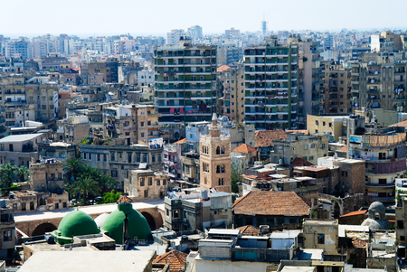 Aerial panorama view to Tripoli city in Lebanonのeditorial素材