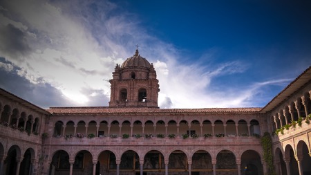 View to Coricancha, famous temple in the Inca Empire in Cuzco, Peruのeditorial素材