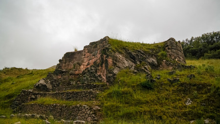 Exterior view to archaeological site of Tambomachay in Cuzco, Peruの写真素材