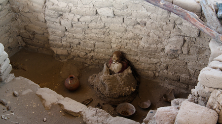 Ancient preinca nazca civilisation cemetery of Chauchilla at Nazca, Peru