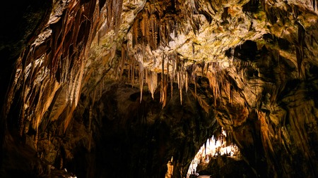 Interior of Postojna cave aka Postojnska jama in Sloveniaの写真素材