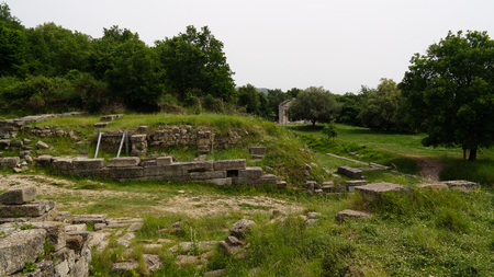 Ruins of an ancient Greek city of Apollonia at Fier County, Albaniaの写真素材