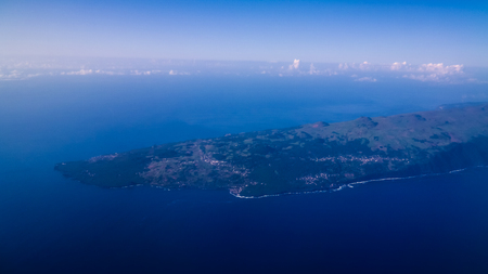 Aerial panoramic view to Pico island at Azores, Portugal
