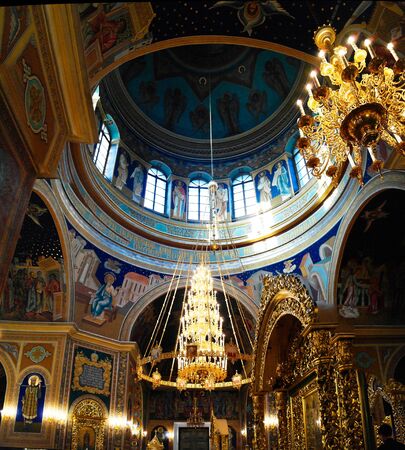 Interior view to The Metropolitan Cathedral Nativity of the Lord - 28 april 2012 Chisinau, Moldovaのeditorial素材
