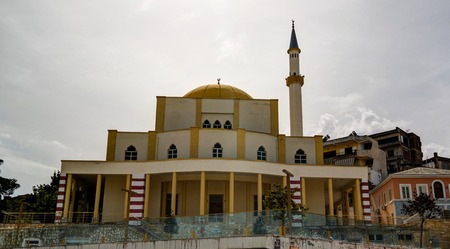 Exterior view to Fatih Mosque in durres in Albaniaの写真素材