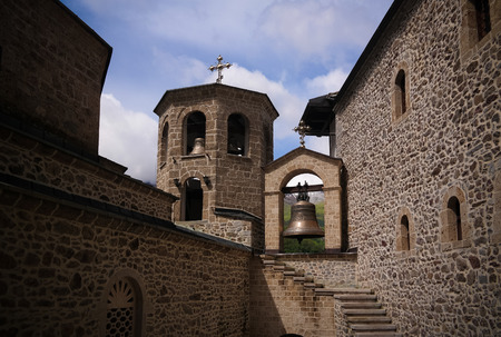 View to Bigorski Monastery St John the Baptist at Rostusha, North Macedonia