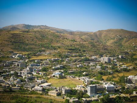 View to Jibla old city and former synagogue , Yemen
