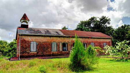 Ruins of Zeeland fort on the island in Essequibo delta in Guyana