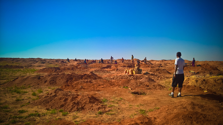 Mining of gems, gold and sapphires - 08 December 2018 Ilakaka Ihosy District, Ihorombe Region, Madagascarのeditorial素材