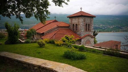 Exterior view to Church small St. Vrach St. Cosmas and Damian at Ohrid, North Macedoniaの写真素材