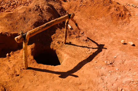 Mining of gems, gold and sapphires. Ilakaka Ihosy District, Ihorombe Region, Madagascarの写真素材