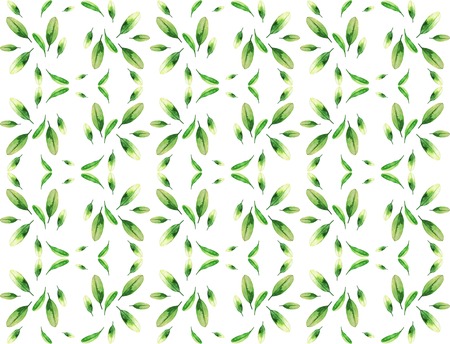 Watercolor small tea leaves. Floral seamless pattern. Natural design