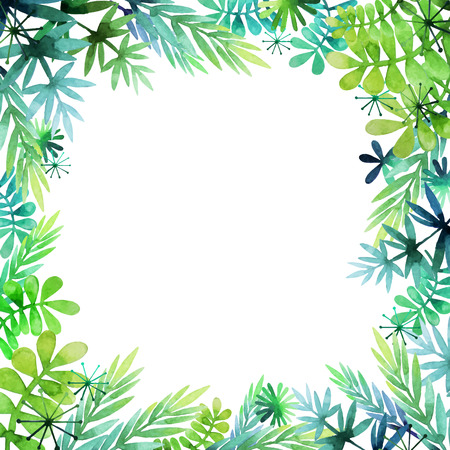 Spring watercolor floral design. Nature vector frameのイラスト素材