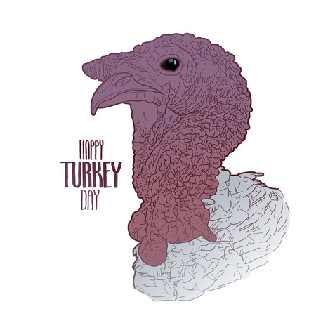 Vector turkey head. Thanks giving day design element isolated on white background. Holiday artのイラスト素材