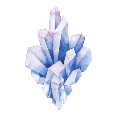 Watercolor pastel colored crystalsの写真素材