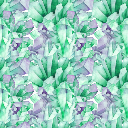 Watercolor crystals patternの写真素材