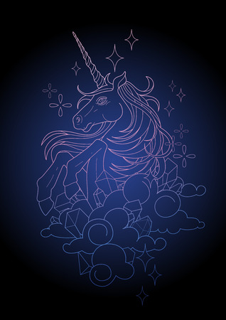 Cute graphic unicornのイラスト素材