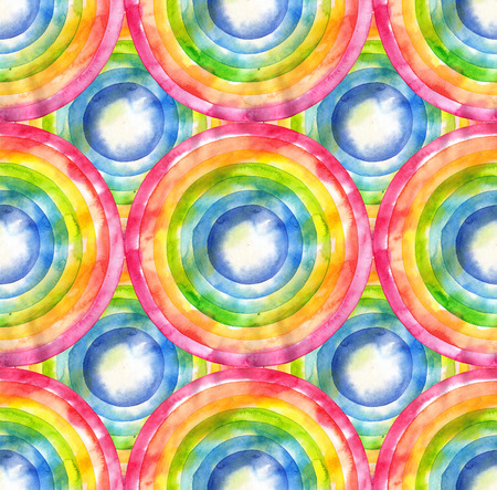 Watercolor rainbow patternの写真素材
