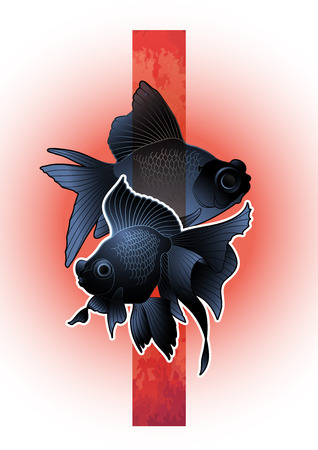 Graphic telescope fishのイラスト素材