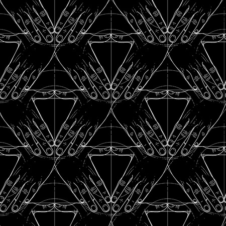 Graphic hands in the shape of triangleのイラスト素材