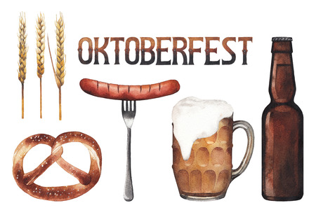 Watercolor octoberfest collectionの写真素材