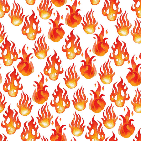 Watercolor fire flamesの写真素材