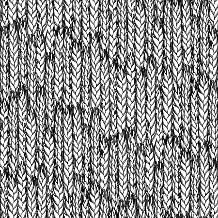 Graphic cereal pattern isolated on  sketched background.のイラスト素材