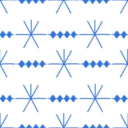 Simple abstract pattern of the blue colored ethnic elementsのイラスト素材