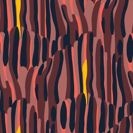 Abstract pattern of terracotta, pink and gray vertical wavy stripesのイラスト素材