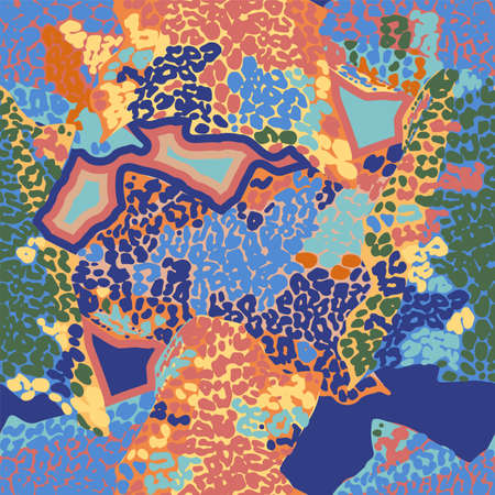 Vector repeated seamless pattern of leopard skin in alternative colors.のイラスト素材