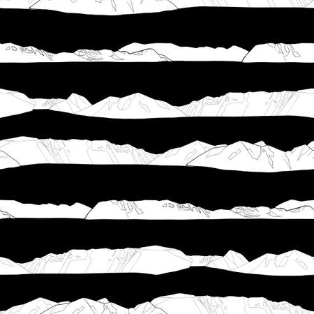 Repeated seamless pattern of an abstract graphic mountains.のイラスト素材