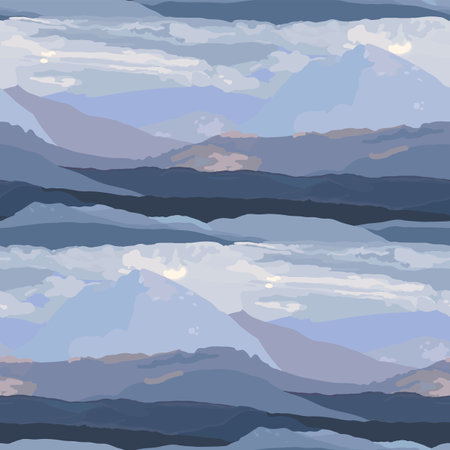 Vector seamless pattern of abstract mountain shapesのイラスト素材