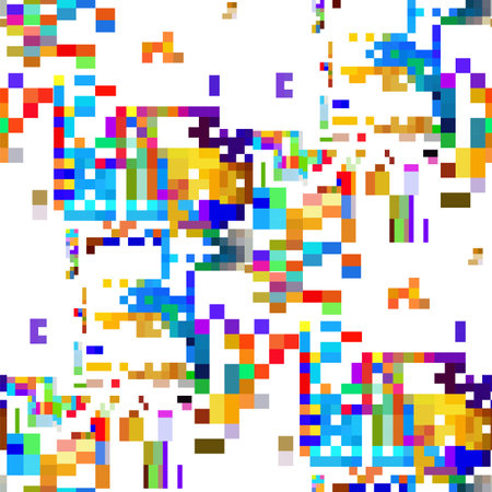 Abstract repeated seamless pattern of various bright rectangles.のイラスト素材