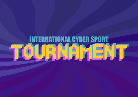 International cyber sport tournament. Girls team. Phrase in a pixel art styleのイラスト素材