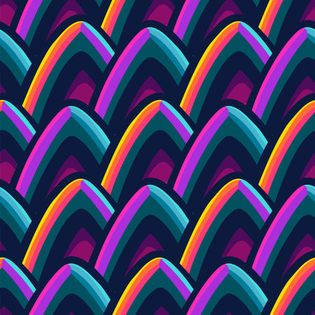 Abstract vector seamless pattern of colorful cat ears shapesのイラスト素材