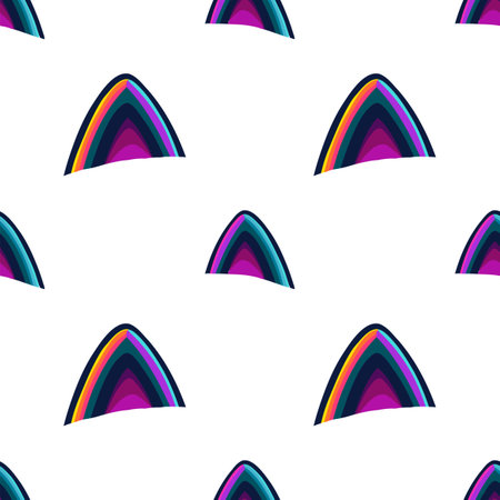 Abstract vector seamless pattern of colorful cat ears shapesのイラスト素材