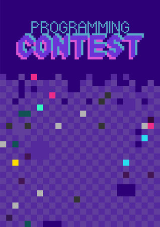 Programming contest. Phrase written in a to fonts, including bold uppercase in a pixel art styleのイラスト素材