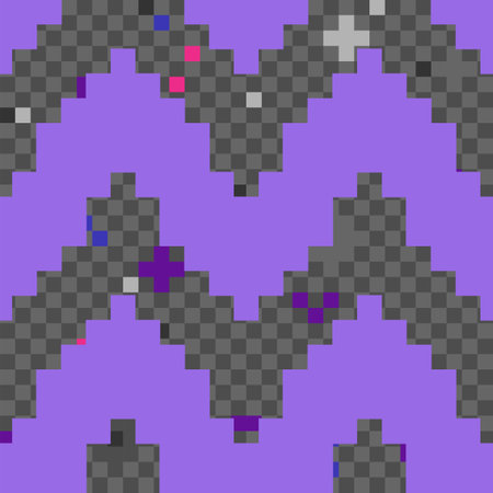 Abstract seamless chevron pattern in pixel art style with transparency net inclusions.のイラスト素材