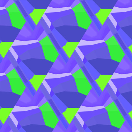 Abstract seamless pattern of gradiental angled shapes in neon colorsのイラスト素材