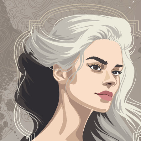 Portrait of a beautiful girl with loose hair just starting to turn grayのイラスト素材