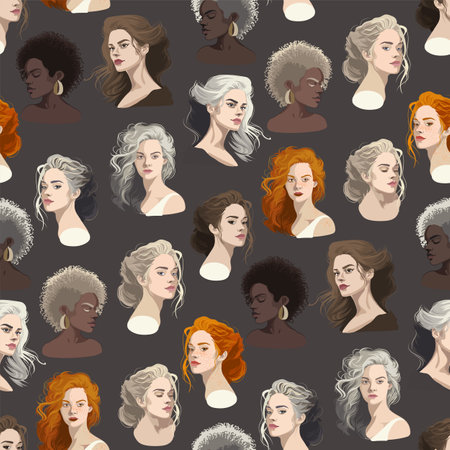 Portraits of a various beautiful girls with different hairstyle.のイラスト素材