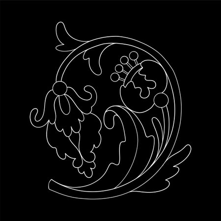 Graphic medieval floral elementsのイラスト素材