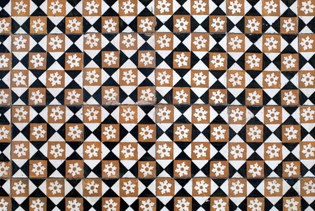 Detail of Portuguese glazed tiles.の写真素材